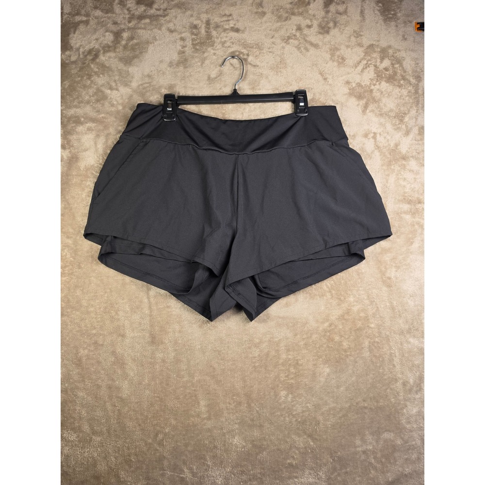 Juicy Couture‎ Sport Black 2-in-1 Layered Athletic Running Gym Shorts Womens XL
